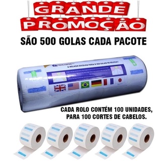 Pacote 5 Rolos Gola Higienica Neck Paper 500 Unidades BRANCA