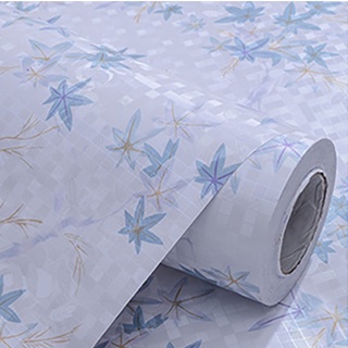 Adesivo De Parede Autocolante Folha De Bambu Azul Com Textura 1mx61cm