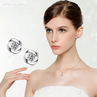 Brincos de prata 925 para mulheres, joias de flores de estilo coreano ED002 (2)