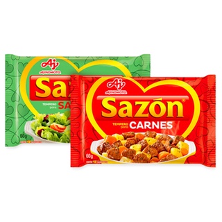 Kit 2 Pacotes de Tempero Sazon Carne ou Frango 60g Com 12 Saches Cada