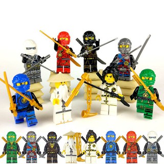Ninja Go 8 Minifigures Ninjago + Espadas Promoção Blocos