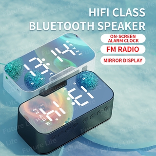 Rel Gio Despertador Bluetooth Com Espelho Led E Display Digital R Dio Fm / Card Play