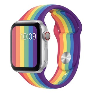 Pulseira Silicone Rainbow Colorida Arco Iris + Cores Apple Watch 38 40 42 44 mm