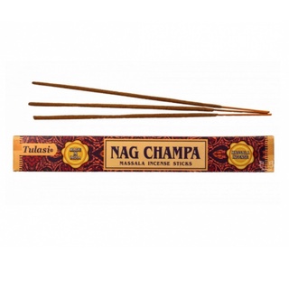Incenso Indiano Tulasi NAG CHAMPA - aroma relaxante e meditativo possui fragrância floral única com toques almiscarados