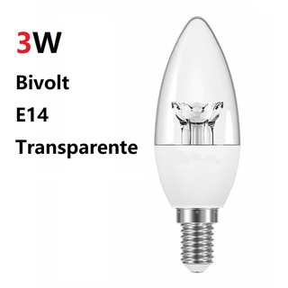 Lampada Vela Led 3W E14 Transparente Bivolt 110V - 220V
