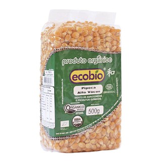 Milho De Pipoca Orgânico Alto Vácuo Ecobio 500g - 1un de milho para pipoca organico (1)