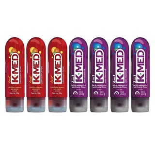 Kit K-Med Gel Lubrificante Íntimo 4x 2 em 1 + 3x Hot 200g Cada Cimed