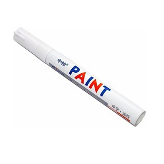 Caneta Marcadora Paint Marker - Branca - Retoque Lataria Automotiva - Pinta Pneu Tênis Reparos Cerâmica