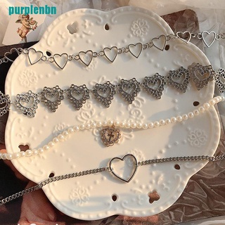 【nbn】Heart Chain Choker Necklace Collar Goth Aesthetic Jewelry Party Girl (5)