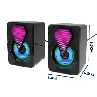Caxinha Caixa de som computador PC gamer alto falante RGB luz de respiração fria (9)