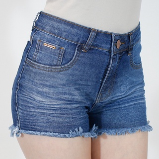 Shorts Jeans Imporium Feminino Cós Alto Cintura Alta Amassadinho com Pigmento