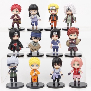 Conjunto De Pvc Naruto 12 Peças Versão Q Modelo / Enfeites Decorativos / Brinquedos Infantis / Naruto / Sasuke / Kakashi
