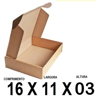 CAIXA 16X11X03 Papelão resistente, atacado, montável, pode ser personalizada, para correios, mini pac correio, mini envios , pequena com tampa ecommerce, somos fábrica em Curitiba 16x11x3