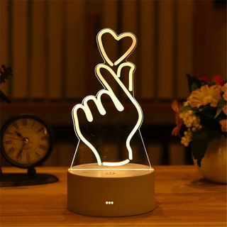 Luminária LED 3D de Mesa / Luz Noturna Presente Criativo / Decoração - Amor, Aniversário, Geométrico, Army, BTS, KPOP, Love, Fofo (4)