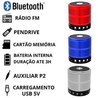 CAIXINHA Som Mini Speaker Radio Bluetooth usb portatil ws 887 PRETA (6)