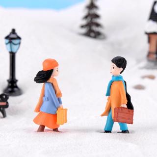 2Pcs/Set Miniature Travel Couple Ornaments Fairy Garden Decorations