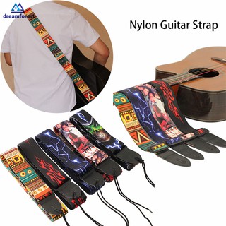 Correia De Nylon Ajustável Colorida Para Guitarra Elétrica Acústica E Baixo Multi-Cor Cinto De Violão (1)