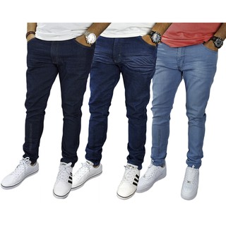 Kit 3 Calças Jeans Masculina Slim Elastano Alta Qualidade C/ NF-e