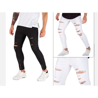 Calça Masculina Jeans Rasgada Premium Skinny Lycra