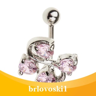 14g Zircon Crystal Navel Bar Navel Piercing Jewelry +Button