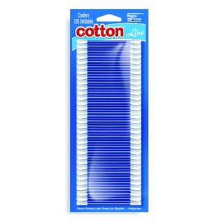 Hastes Flexíveis Cotonetes Cotton Line Blister 120 Unidades (1)