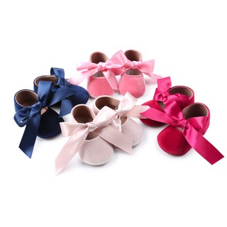 WEIXINBUY Baby Girl Shoes Riband Bow Lace Up PU Leather Princess Baby Shoes First Walkers Newborn Moccasins For Girls