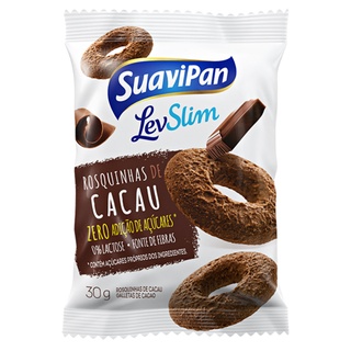 Biscoito Rosquinha S/ Açúcar Zero Lactose Cacau Suavipan 30g