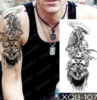Suitable for young people, hipsters Popular South America Popular in Europe and America l Suitable for young people and hipsters Waterproof Temporary Tattoo Sticker Forest Moon Flying Bird Bear Flash Tattoos Leopard Wolf Tiger Body Art Arm Fake Tatoo Men (4)