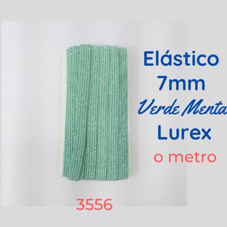 Elástico Lurex chato 7mm Verde Menta o metro 3556 001 - 08Q1