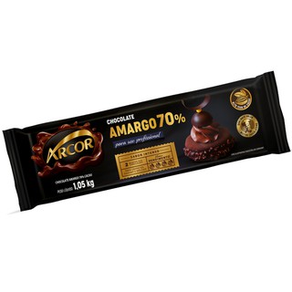 Chocolate Amargo 70% Cacau Barra Arcor - 1,05 Kg