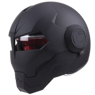 Capacete Para Motocicleta De Ferro Fresco Retro Personalidade locomotiva capacete completo retrô do Homem de Ferro (1)