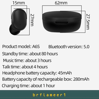 Brflameer1 Fone De Ouvido A6S Tws Airdots Bluetooth5.0 Stereo Earbuds (8)