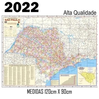Mapa Estado Sao Paulo 120cm X 90cm