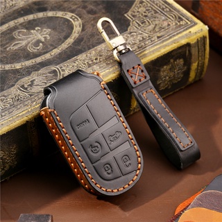 Leather Car Key Cover Keychain For Jeep