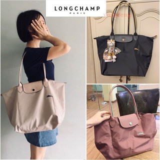 Longchamp Waterproof nylon material tote bag handbag shopping bag shoulder bag backpack with paperbag