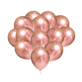 5 Unid - Balão Bexiga Rose Gold 9 Pol Cromado Metalizado (2)