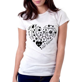 Camiseta Básica Feminina Profissão - Enfermagem/ Medicina (baby look personalizada)