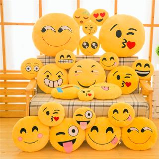 Almofada de Pelúcia de Emoji / Emoticon / Smiley Amarela e Redonda com 15cm
