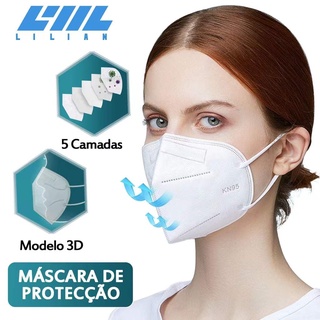 Kit 10 Mascara Máscara KN95 Proteção 5 camadas de proteção Respiratória Pff2 Máscaras De Proteção Novo Padrão Internacional FULL