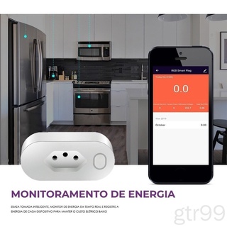 Tomada Inteligente Ekaza WIFI Smart Home 16A com Monitoramento de Energia APP Automação Residencial