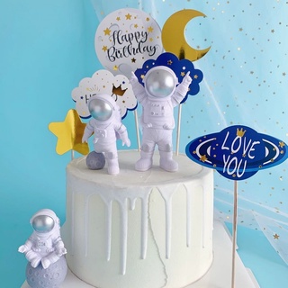 3pcs Astronauta Figuras De Brinquedo Estatueta Espaço Exterior Prentend Jogar Brinquedos Para Festa De Aniversário Crianças Meninos