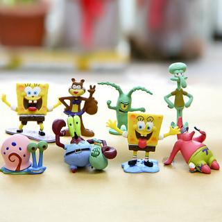 8PCS Conjunto SpongeBob Calças Quadradas Patrick Estrela Tentacles Figura Brinquedos (5)