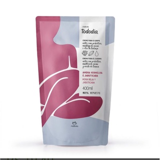 cód.Refil Creme Desodorante Nutritivo para o corpo Tododia, Amora Vermelha e Jabuticaba 400 ml Natura.