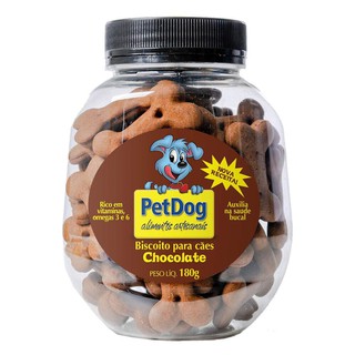 Biscoito Pet Dog para Cães Sabor Chocolate Potinho 180 g