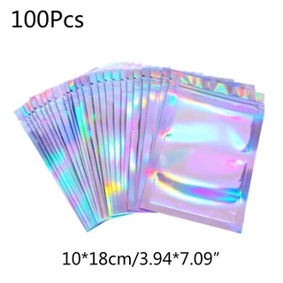 100Pcs Translúcido Sacos Zip Lock Saco De Armazenamento Holográfica Embalagem Do Presente De Natal Meias Sexy Lingerie Luva Cosméticos (2)