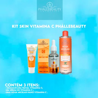 Kit Skin Care Vitamina C PhálleBeauty com 3 Itens
