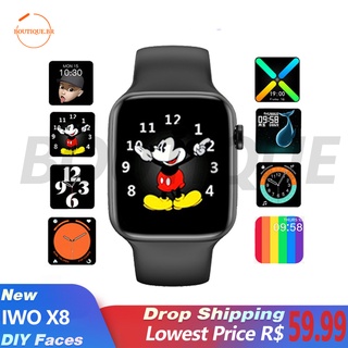 IWO 13 Smartwatch relógio smart x8 monitor de frequência cardíaca / pressão sanguínea