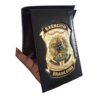 Porta Documento Funcional Couro Brasão - Exército Brasileiro