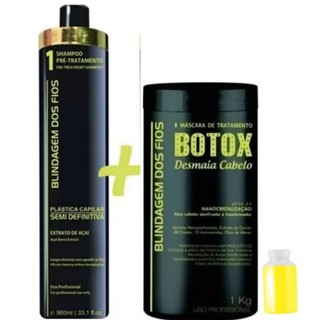 Botox Capilar Blindagem Dos Fios alizamento 1kg + Shampoo 1l.