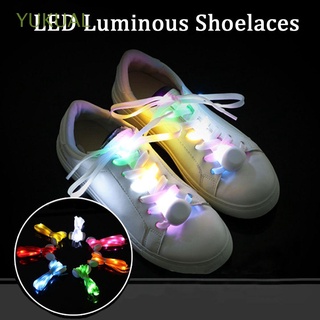 YUKUAL Multicolor Fashion Night Running Webbing Nylon Sport Accessories Party Decor LED Shoe Laces Luminous Shoelaces